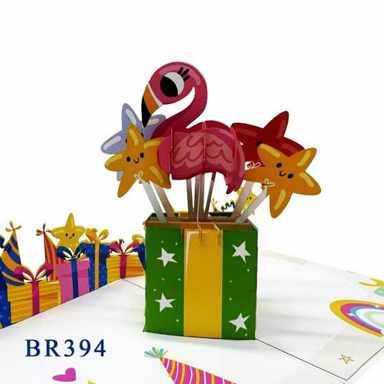 Birthday Flamingo Pop Up Card