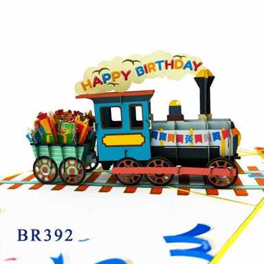 Birthday Train Pop Up Card