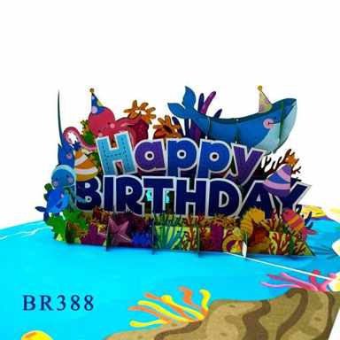 Happy Birthday Ocean Pop Up Card