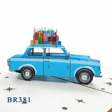 Happy Birthday Vintage Car Pop Up Card
