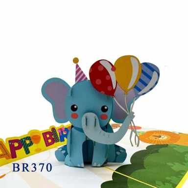 Birthday Elephant Pop Up Card