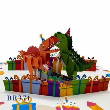 Birthday Dinos Pop Up Card