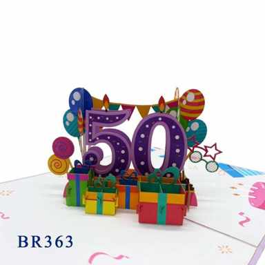 Happy Birthday Age Number Pop Up Card