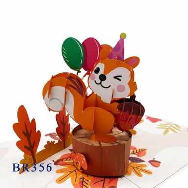 Happy Birthday Squirrel Pop Up Card