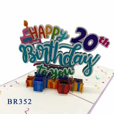 Happy Birthday 20th Pop Up Card