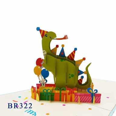 Happy Birthday Dino Pop Up Card
