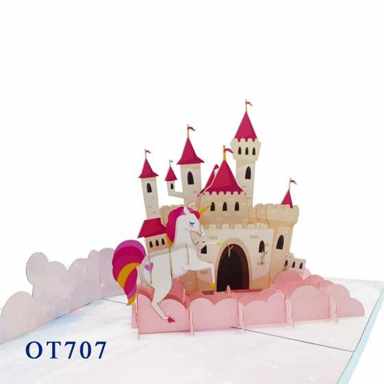 Castle Unicorn Pop Up Card