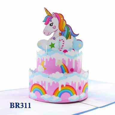Birthday Pony Cake Pop Up Card