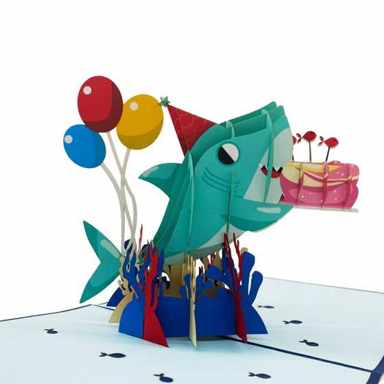 Happy Birthday Shark Pop Up Card