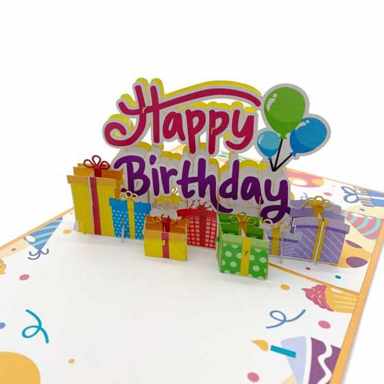Happy Birthday Text Pop Up Card