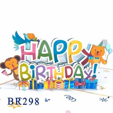 Happy Birthday Animals Pop Up Card