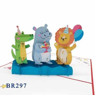Happy Birthday Animals Pop Up Card