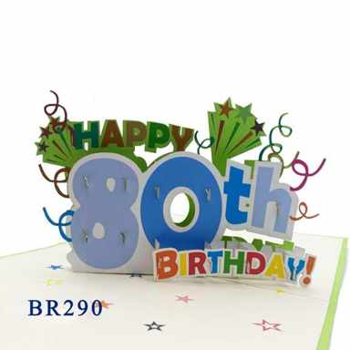 80th Birthday Pop Up Card