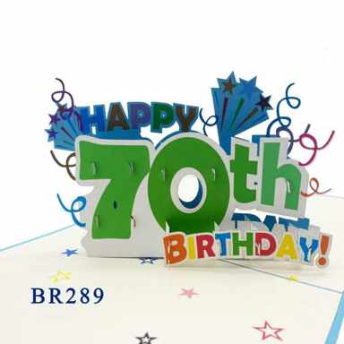 70th Birthday Pop Up Card
