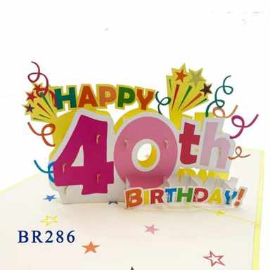 40th Birthday Pop Up Card