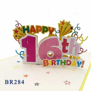 16th Birthday Pop Up Card