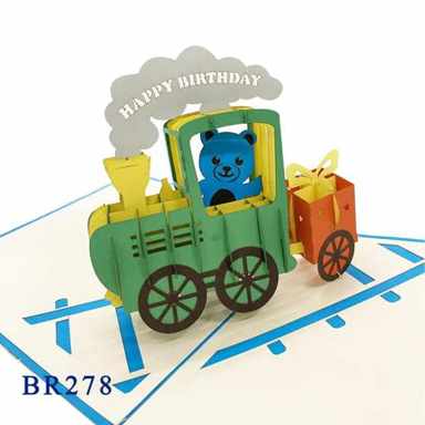 Birthday Train Pop Up Card