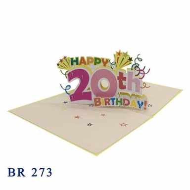 Happy 20th Birthday Pop Up Card