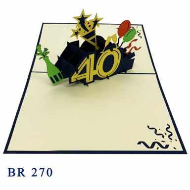 Happy 40th Birthday Pop Up Card