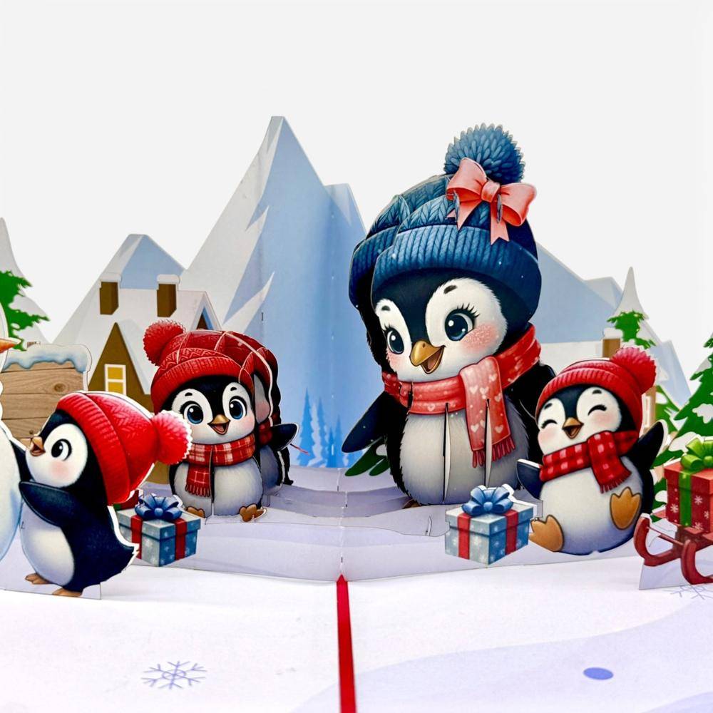 Penguin Christmas Pop-Up Card
