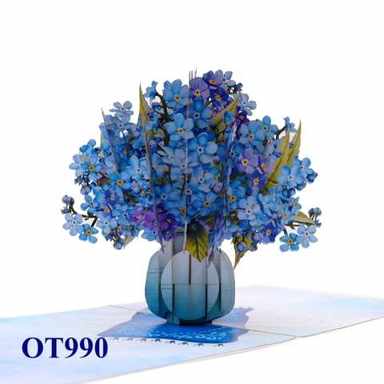 Blue Forget-Me-Not 3D Pop-up Card