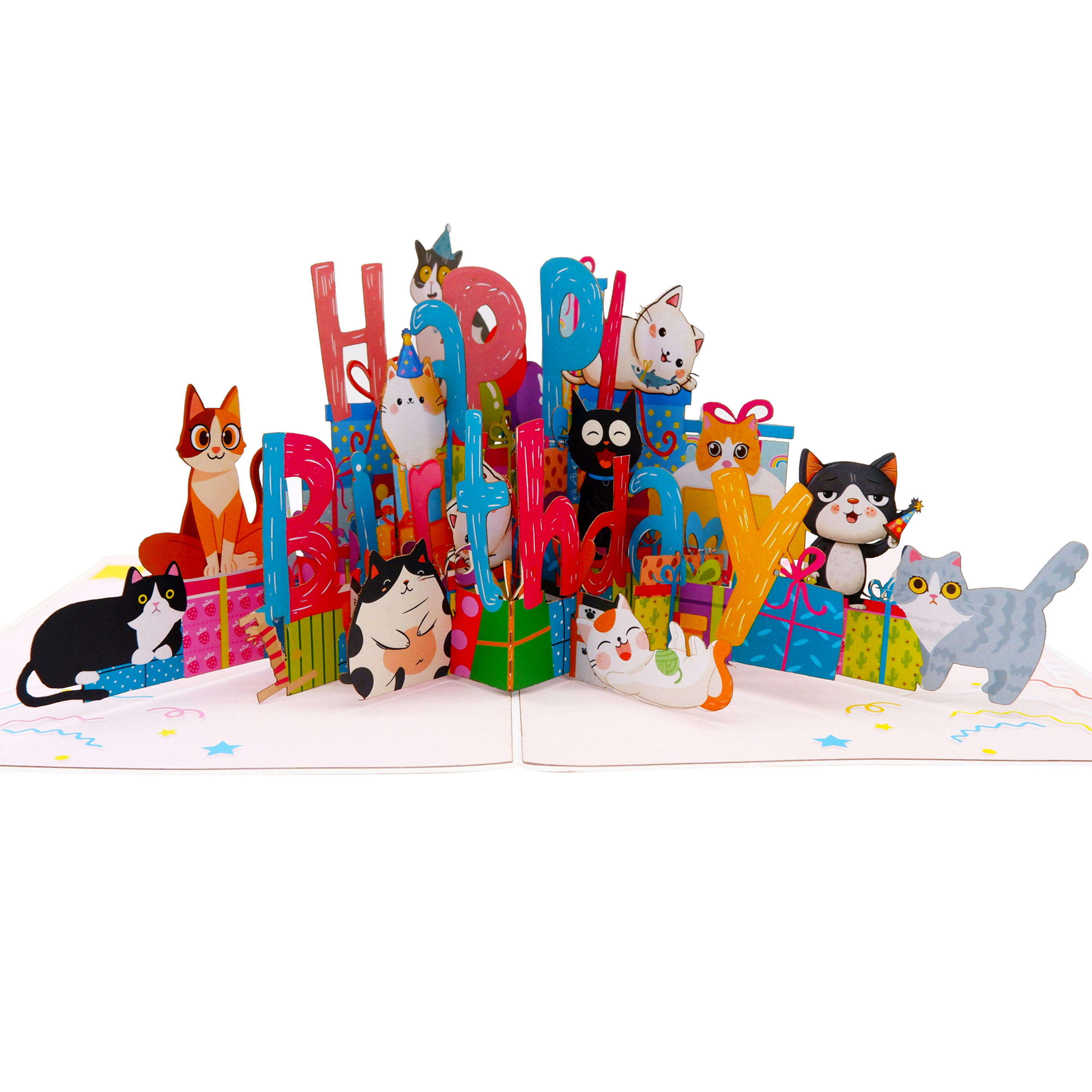 Happy Birthday Cat Pop-Up Card – A Joyful 3D Surprise